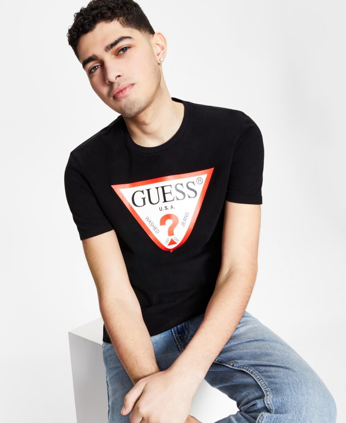 Guess Short-Sleeve Slim Fit Classic Triangle Logo Graphic T Product Image