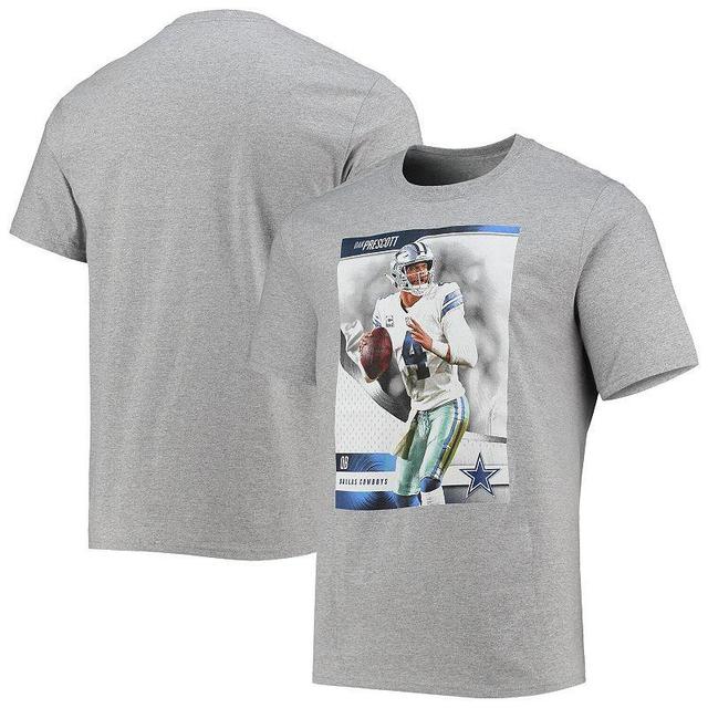 Men's Dak Prescott Heathered Gray Dallas Cowboys Name & Number T-Shirt Product Image