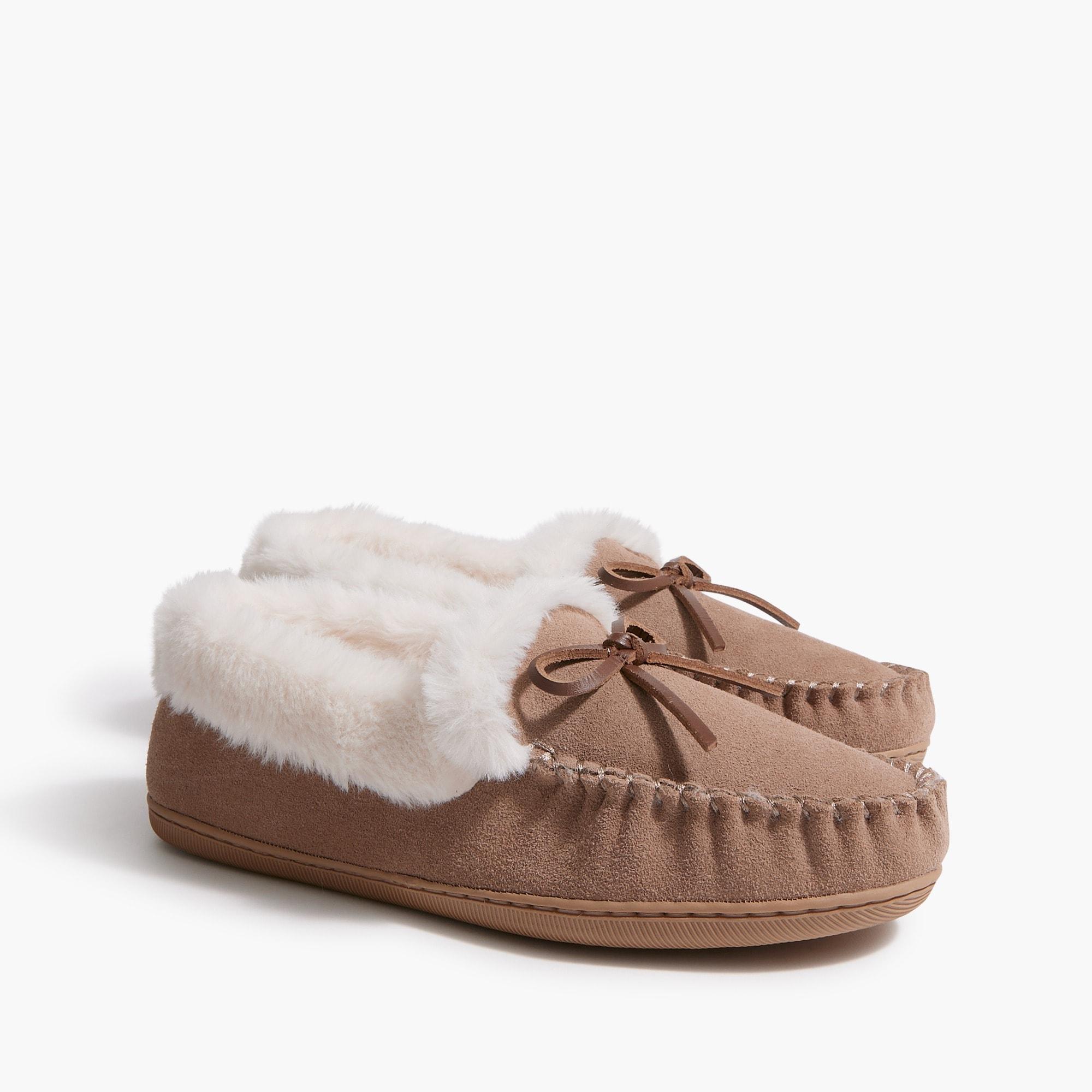 Suede shearling lined slippers Product Image