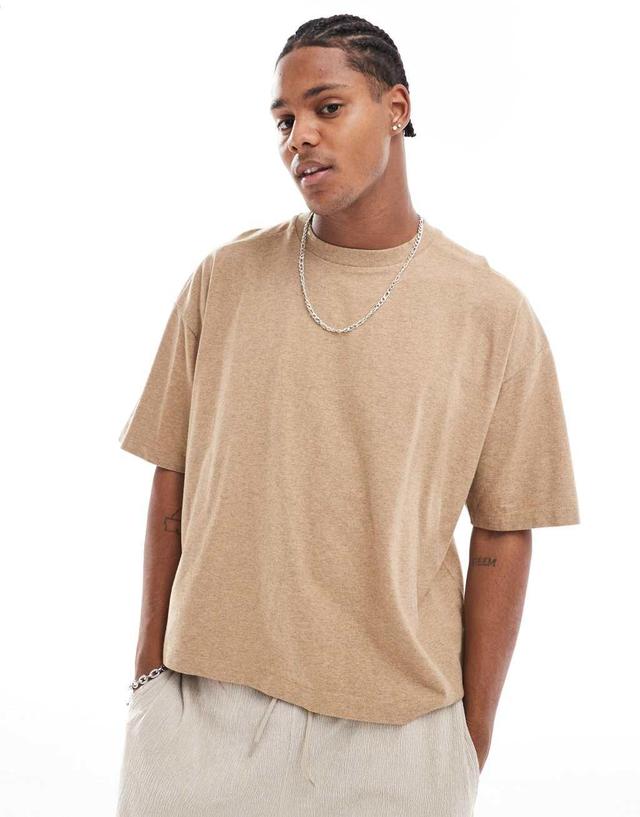 ASOS DESIGN oversized boxy terra-dye T-shirt in orange Product Image