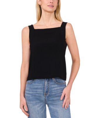 CeCe Womens Square-Neck Cropped Tank Top Product Image