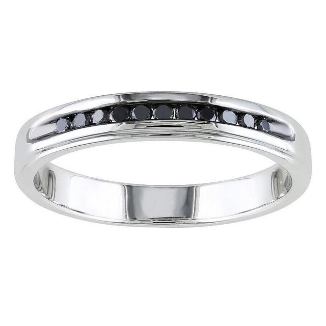 Stella Grace Mens Sterling Silver 1/4 Carat T.W. Black Diamond Single Row Ring Product Image