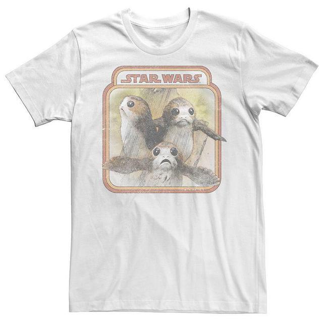 Mens Star Wars Last Jedi Porg Triplets Retro Box Tee Product Image