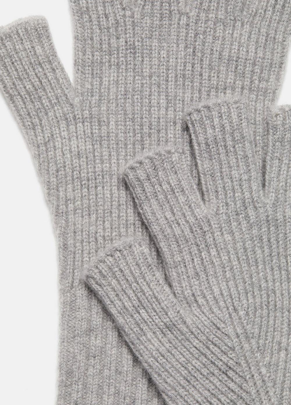 Wool-Cashmere Rib-Knit Fingerless Glove Product Image