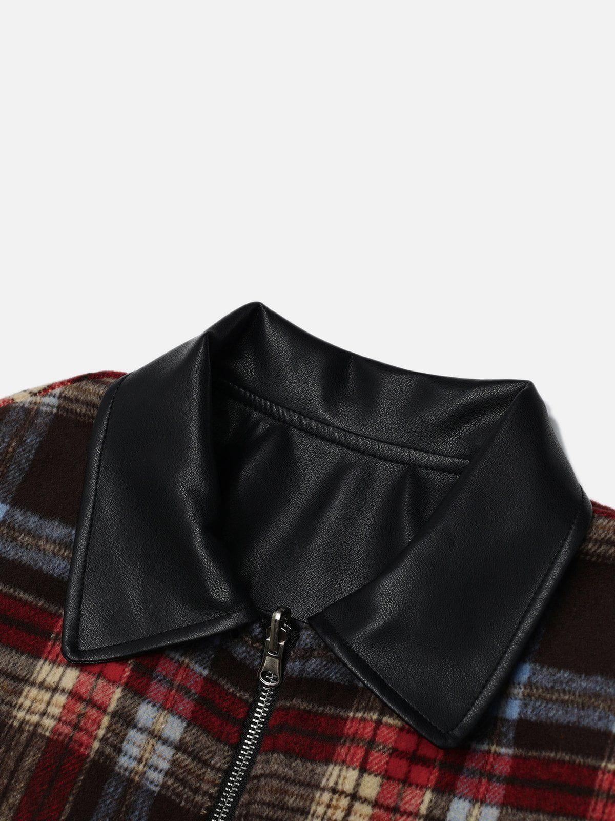 Aelfric Eden Plaid Reversible Leather Jacket Product Image