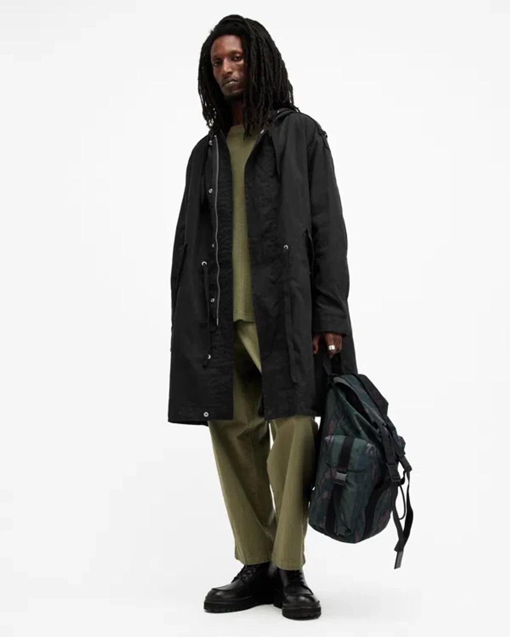 ALLSAINTS Birdman Hooded Oversized Parka Coat In Black Product Image