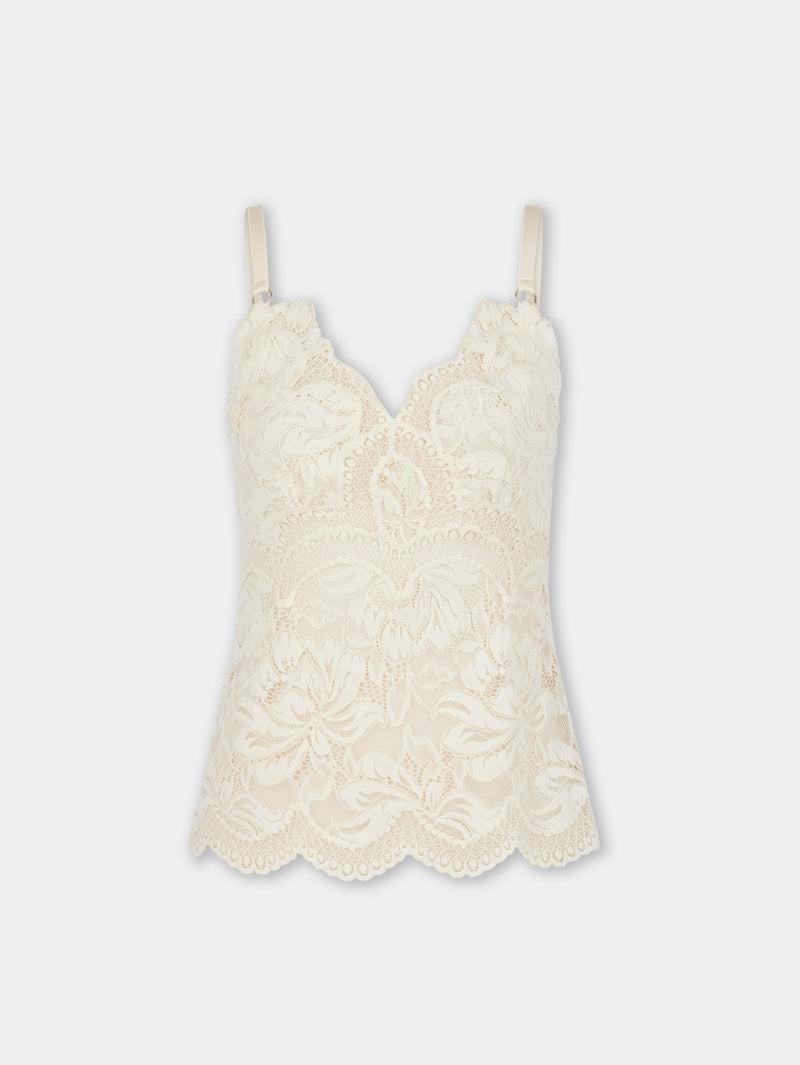 IVORY TANK TOP IN LACE Product Image