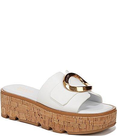 Franco Sarto Hoda Cork Platform Slide Sandals (Denim Leather) Women's Sandals Product Image