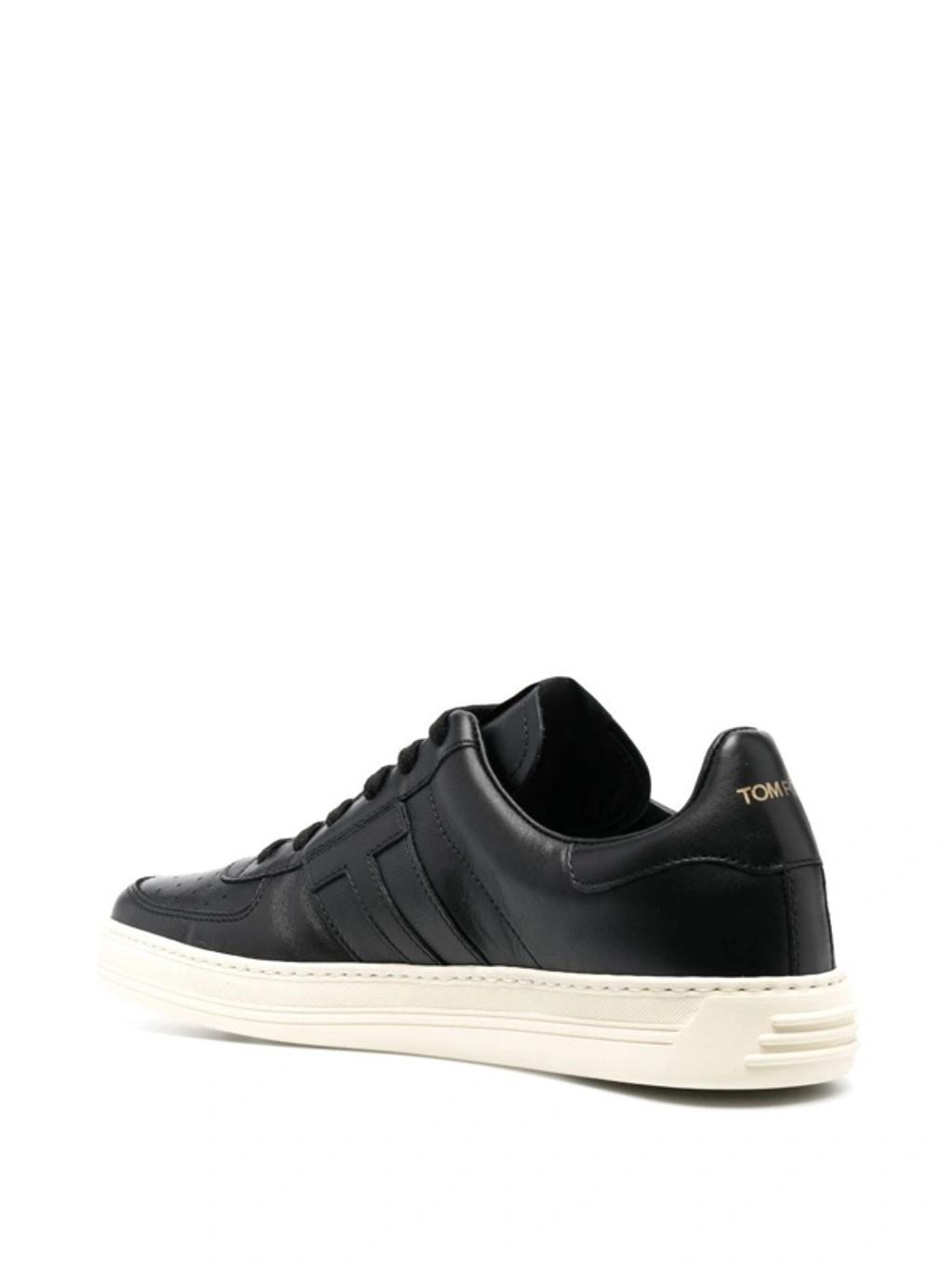 Brown Radcliffe Leather Low-top Sneakers In Black Product Image