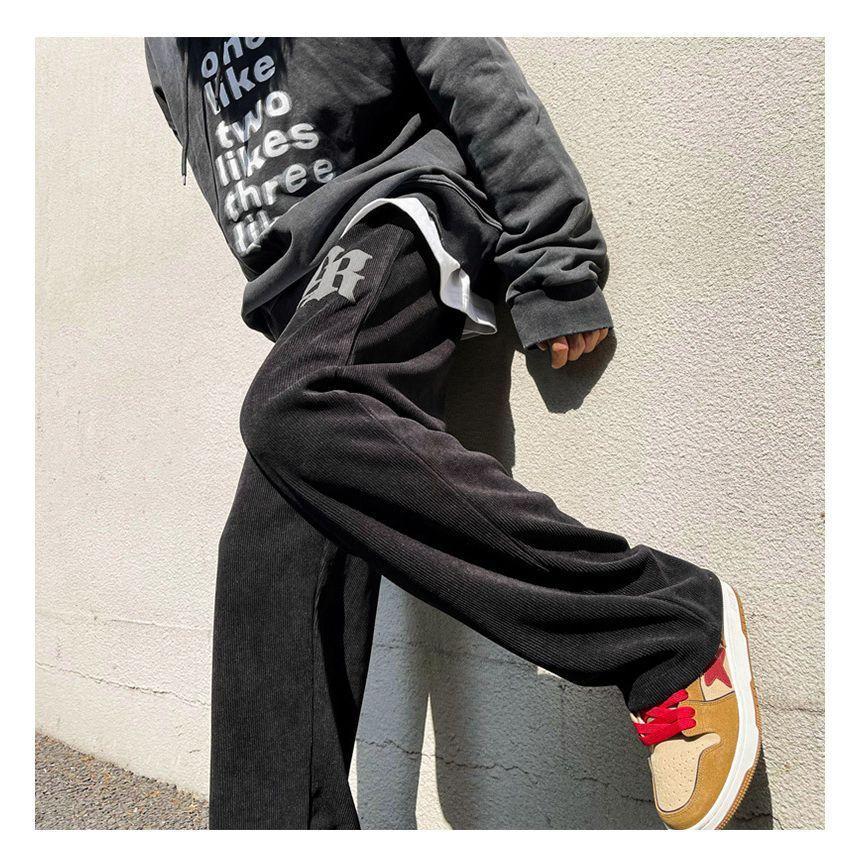 Drawstring Waist Lettering Sweatpants Product Image