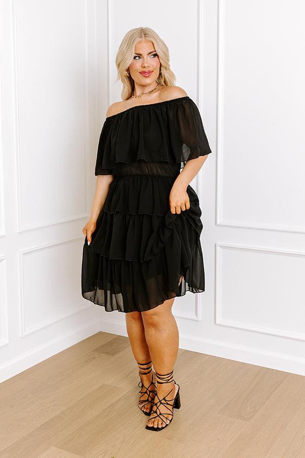 Passion For Pinot Ruffle Dress In Black Product Image