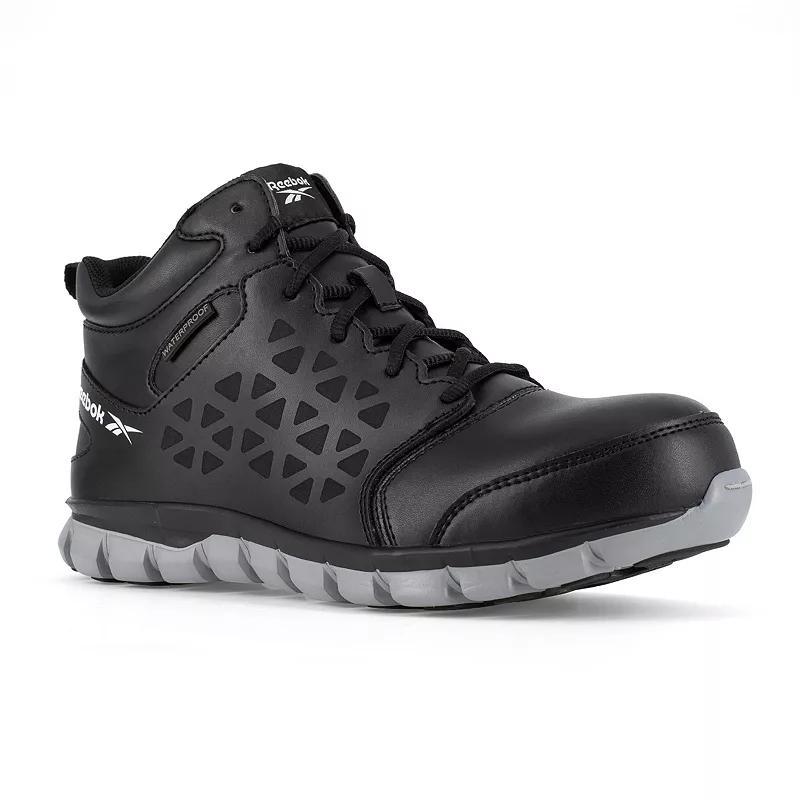 Reebok Work Sublite Cushion Work Mid Comp Toe EH (Black/Grey) Men's Work Boots Product Image