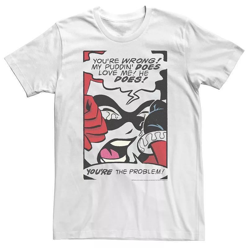 Big & Tall DC Comics Batman Harley Quinn Retro Comic Poster Tee, Mens Product Image