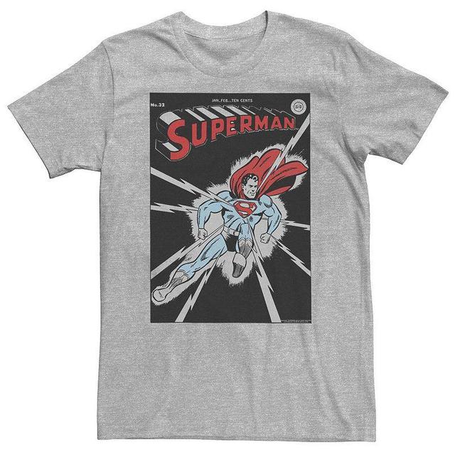 Big & Tall DC Comics Superman No. 32 Comic Cover Poster Tee, Mens Athletic Grey Product Image