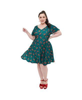 Plus Size 1950s Poppy Flare Dress Product Image