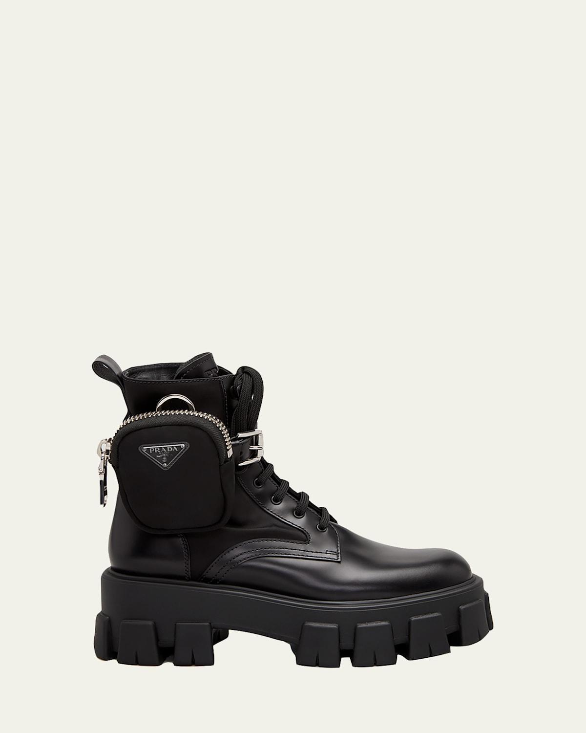 Leather Zip Pocket Combat Booties product image