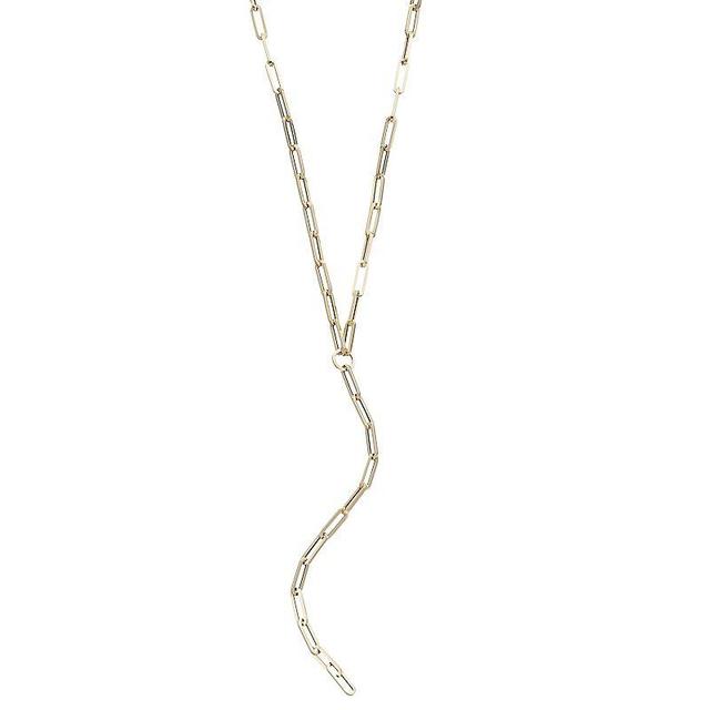 14k Gold Paperclip Chain Y Necklace, Womens Yellow Product Image