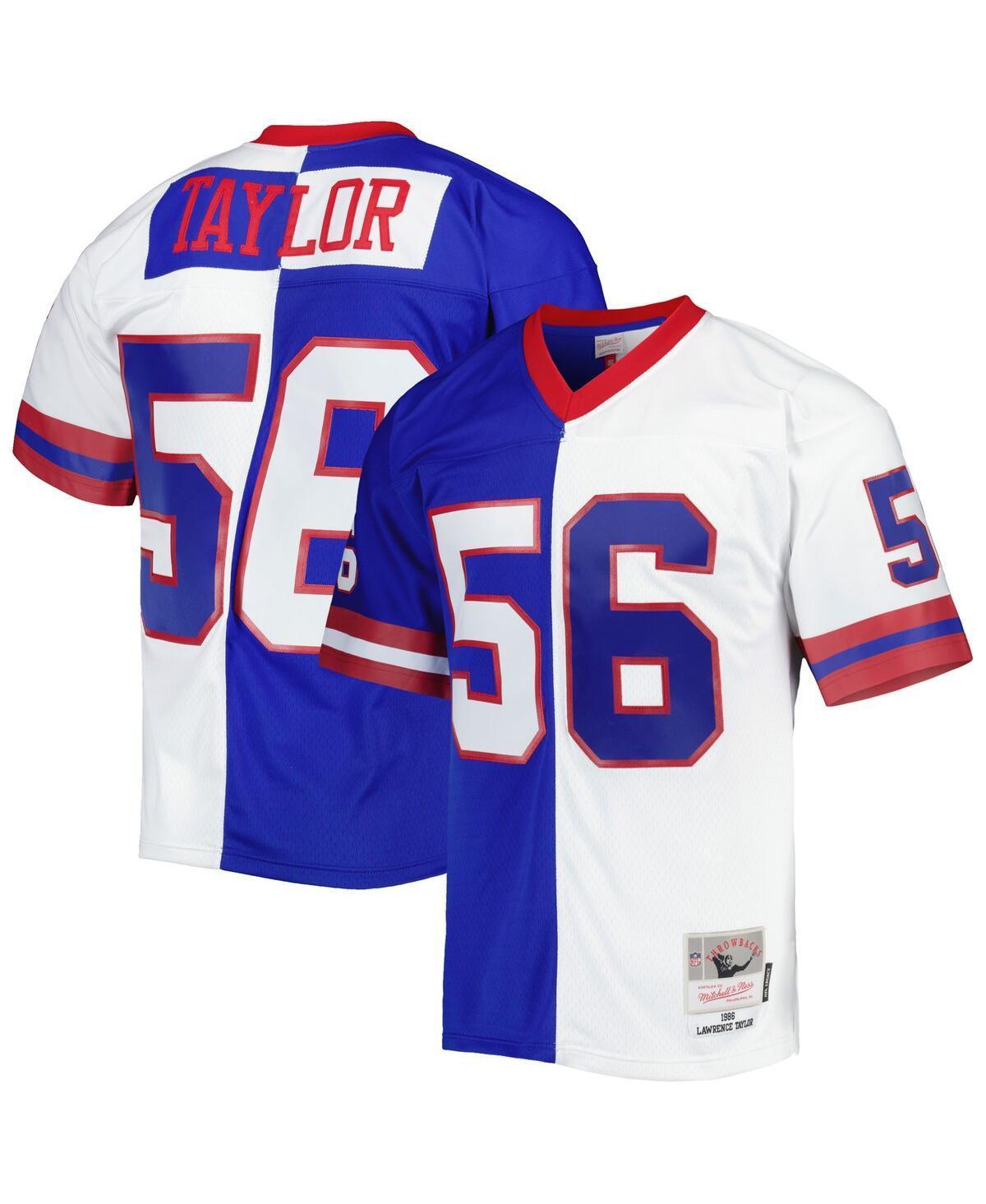 Mens Mitchell & Ness Lawrence Taylor Royal/White New York Giants 1986 Split Legacy Replica Jersey Product Image