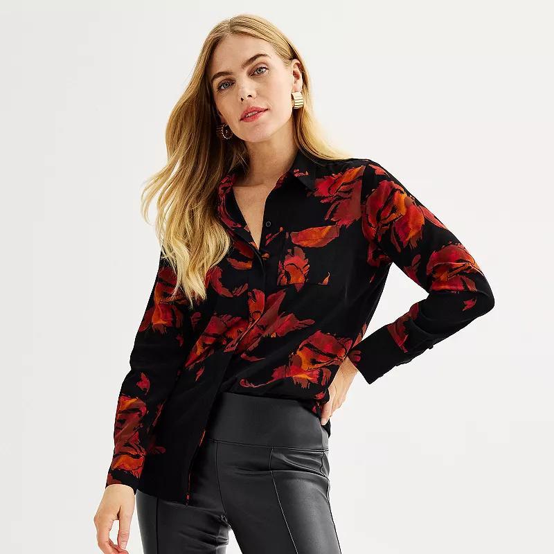 Womens Nine West Drapey Button Down Shirt Product Image