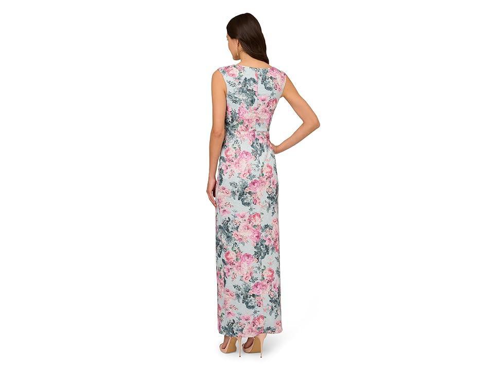 Adrianna Papell Jacquard Long Dress Multi) Women's Dress Product Image