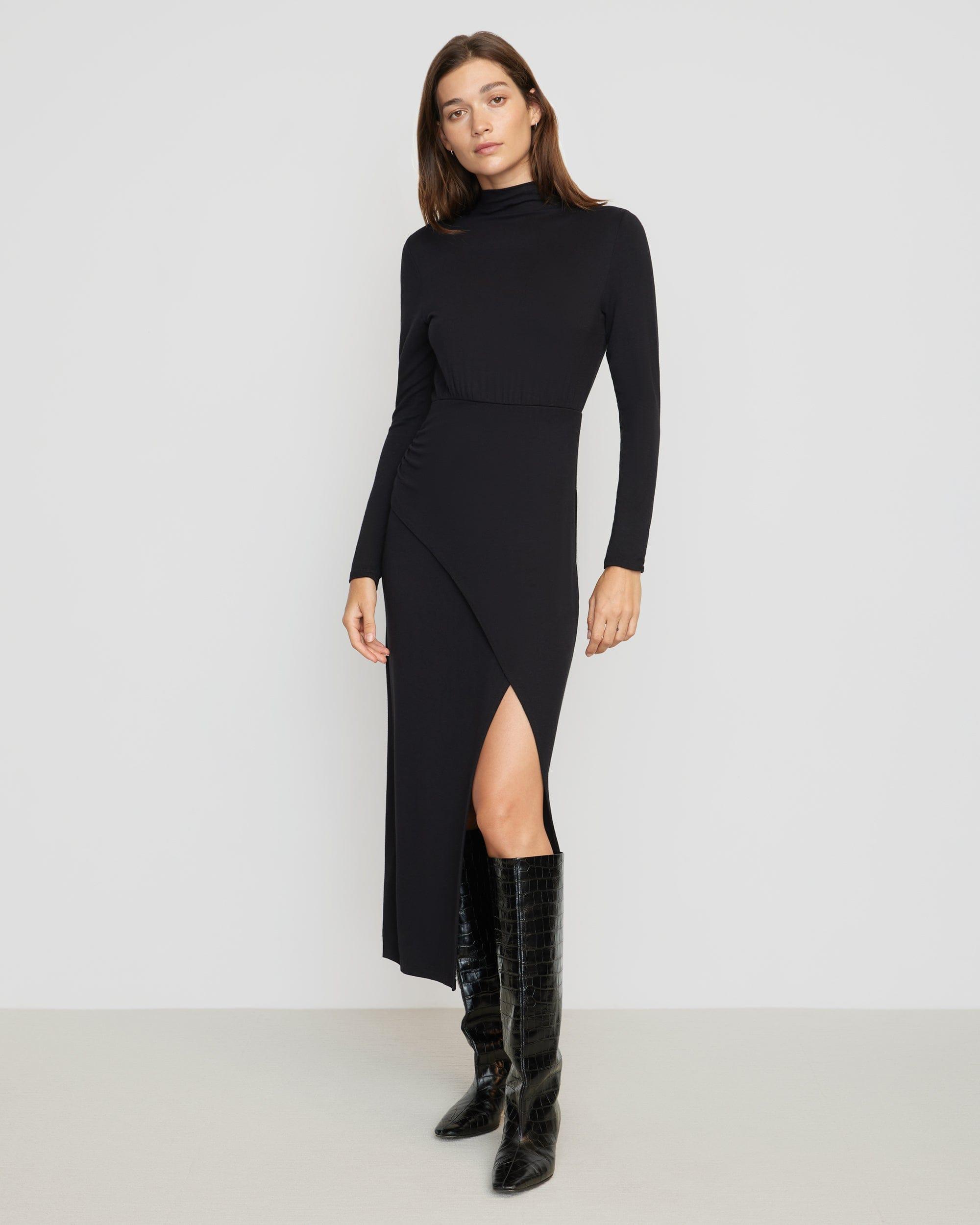 Suki Mock-Neck Side-Slit Dress Product Image