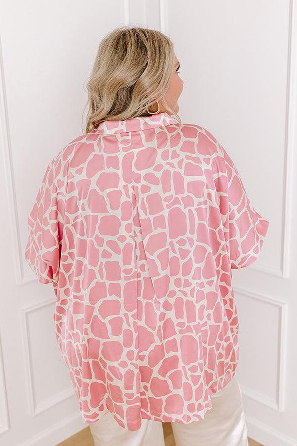 Martinis and Chit Chat Satin Top in Blush Curves Product Image