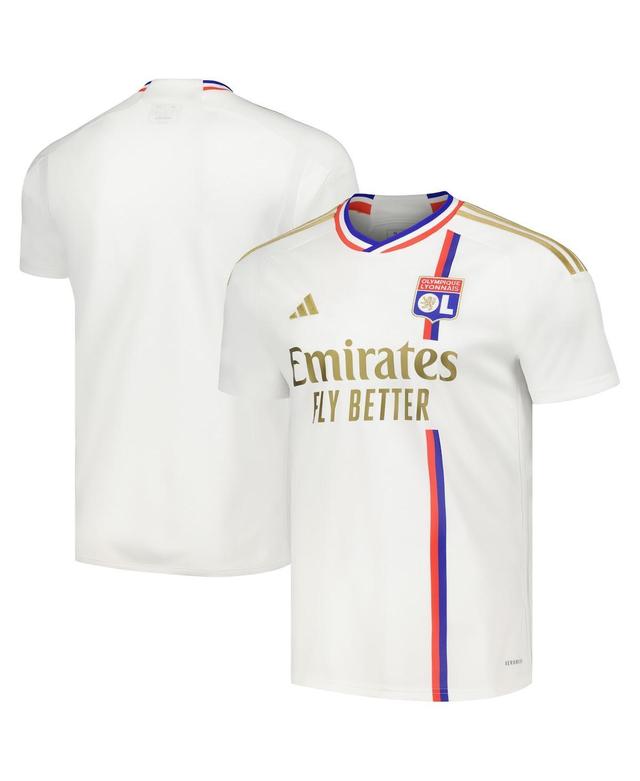 Mens adidas White Olympique Lyonnais 2023/24 Home Replica Jersey - White Product Image