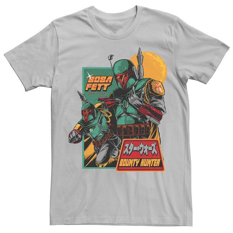 Big & Tall Star Wars Boba Fett Bounty Hunter Retro Poster Tee, Mens Blue Product Image