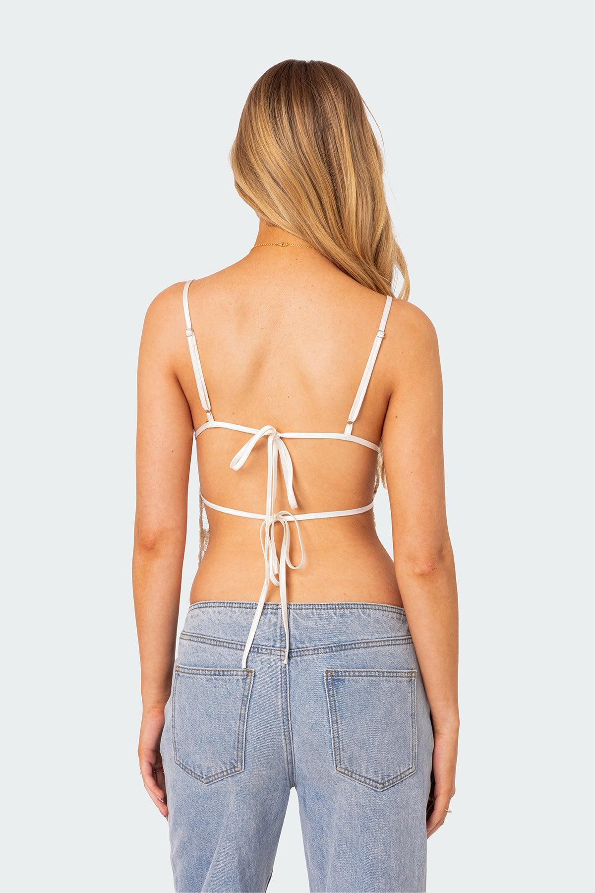 Cara Sheer Lace Open Back Top Product Image