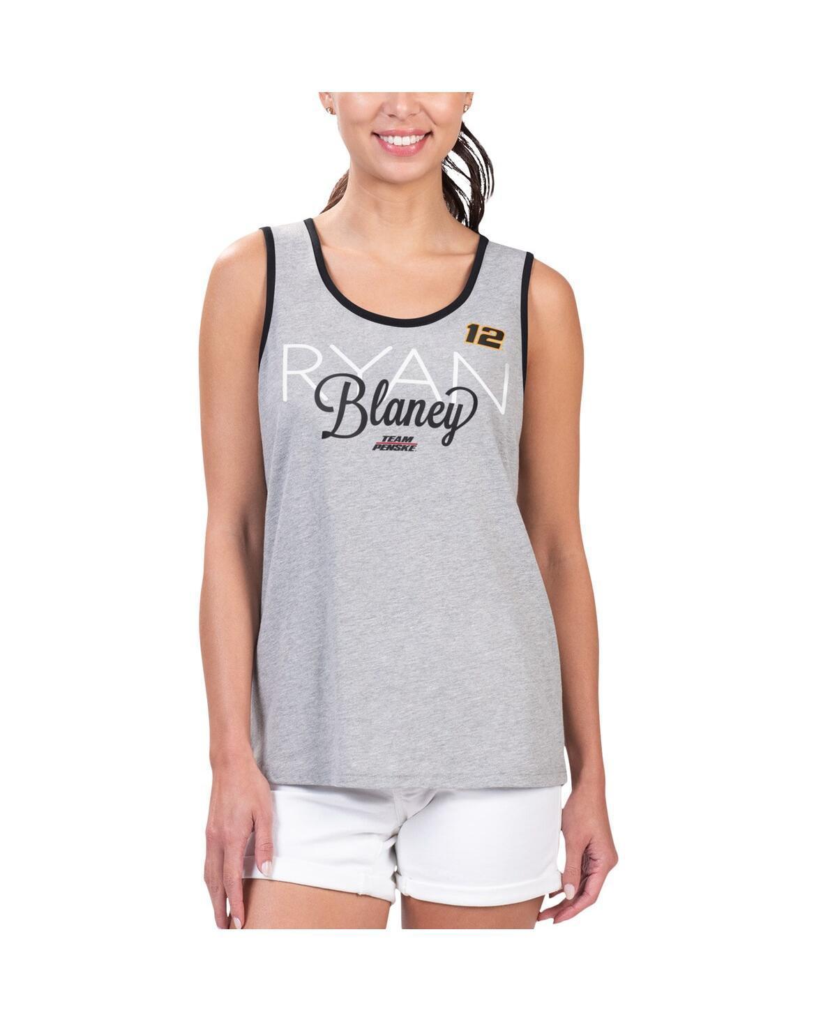 Womens G-iii 4Her by Carl Banks Heather Gray Ryan Blaney Fastest Lap Fashion Tank Top Product Image