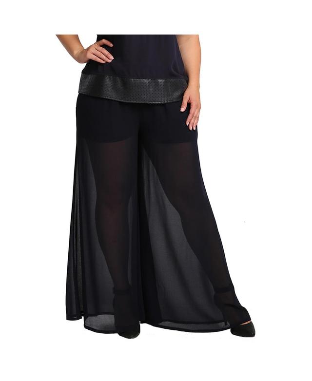 Womens Plus Size Chiffon Elastic Palazzo Pants Product Image