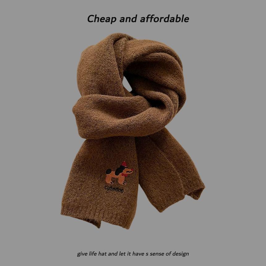 Dog Embroidery Scarf Product Image