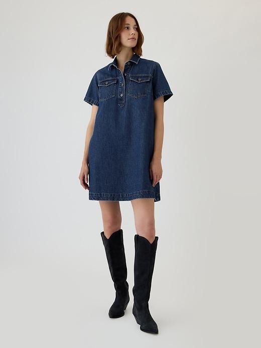 Denim Shift Mini Dress Product Image