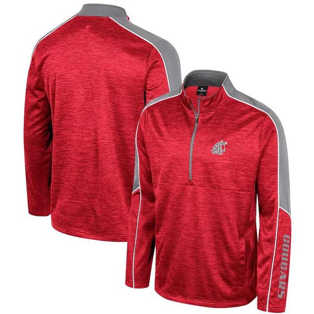 Mens Colosseum Cardinal Washington State Cougars Marled Half-Zip Jacket Product Image