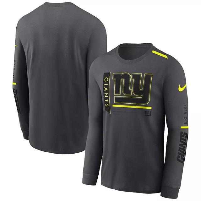 Mens Nike Anthracite New York Giants VoltPerformance Long Sleeve T-Shirt Product Image