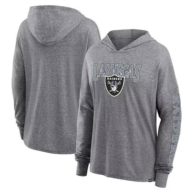 Womens Fanatics Branded Heather Gray Las Vegas Raiders Classic Outline Pullover Hoodie Product Image