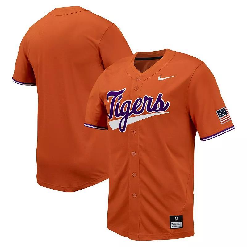 Nike Mens Clemson Tigers Replica Full-Button Baseball Jersey - Orange Product Image