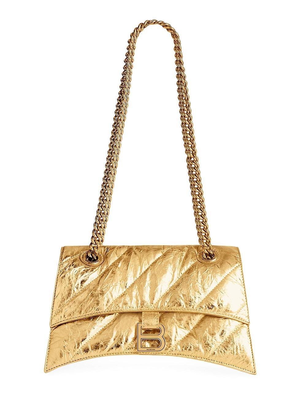 Womens Crush Small Chain Shoulder Bag Metallized Quilted Product Image