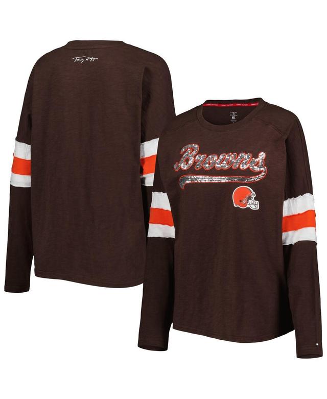 Womens Tommy Hilfiger Brown Cleveland Browns Justine Long Sleeve Tunic T-Shirt Product Image