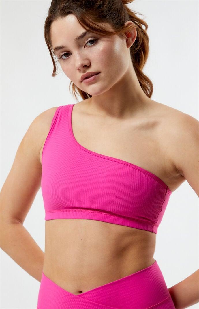 PAC 1980 Womens Active Bold Ribbed One Shoulder Top Product Image