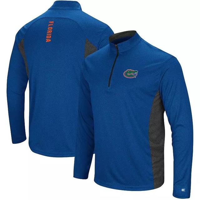 Mens Colosseum Heathered Royal/Black Florida Gators Audible Windshirt Quarter-Zip Pullover Jacket Product Image