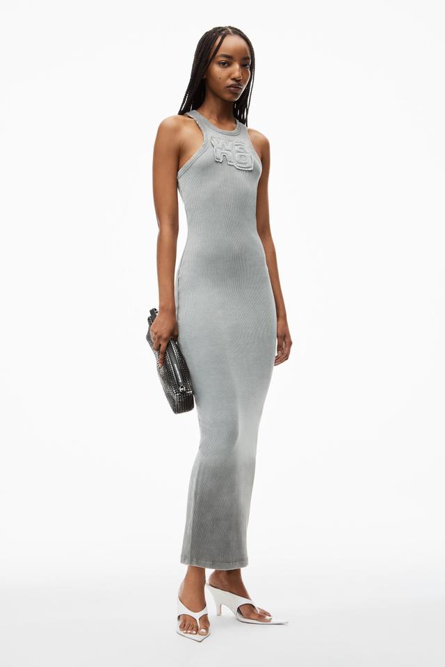 Distressed Maxi Dress In Stretch Crepe Product Image