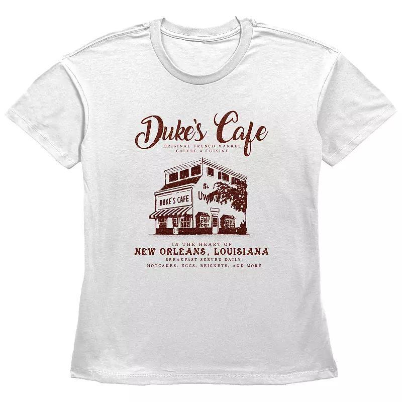 Womens The Princess And The Frog Dukes Caf Basic Fit Graphic Tee, Girls Product Image