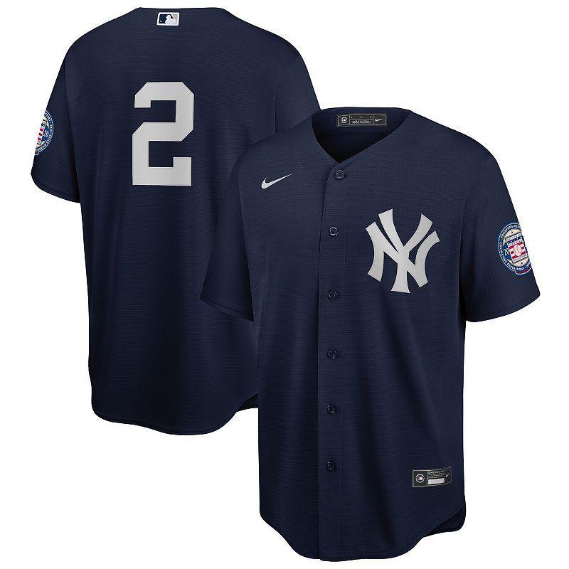 Mens Nike Derek Jeter New York Yankees 2020 Hall of Fame Induction Alternate Replica Player Jersey Blue Product Image