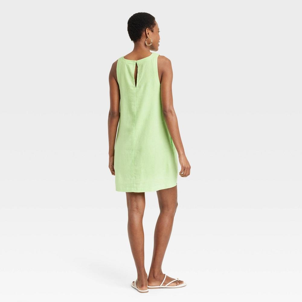 Womens Linen Mini Shift Dress - A New Day Lime Product Image