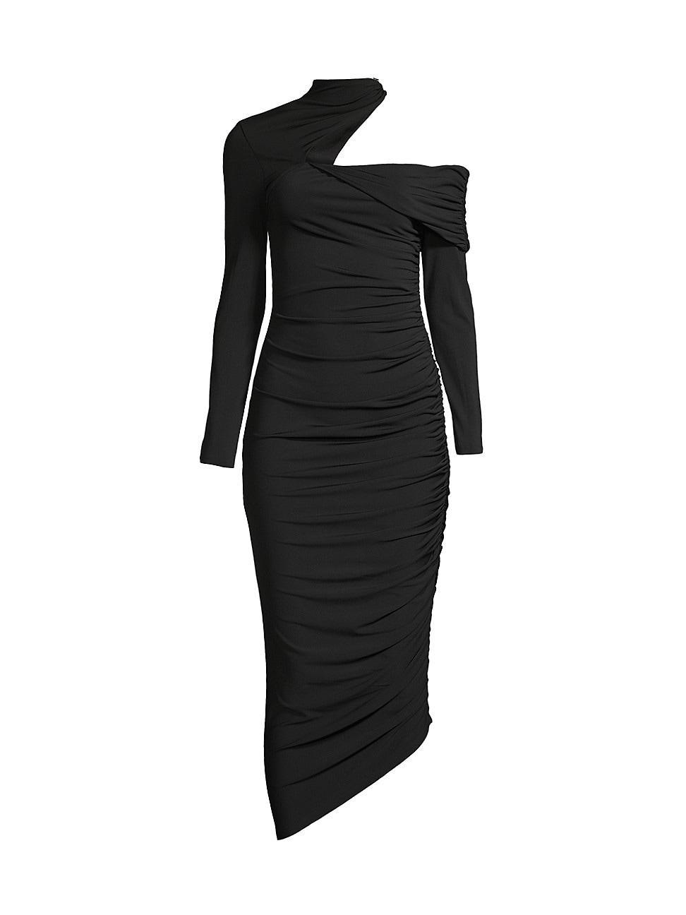 Womens Clotilde Gathered High-Neck Midi-Dress Product Image