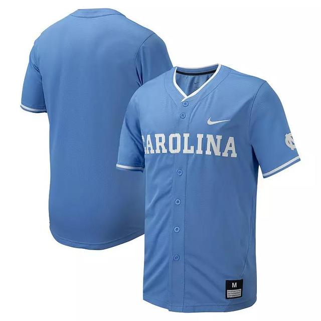 Mens Nike Carolina Blue North Carolina Tar Heels Replica Full-Button Baseball Jersey Product Image