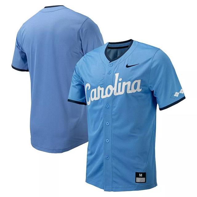 Mens Nike Carolina Blue North Carolina Tar Heels Replica Full-Button Baseball Jersey Product Image