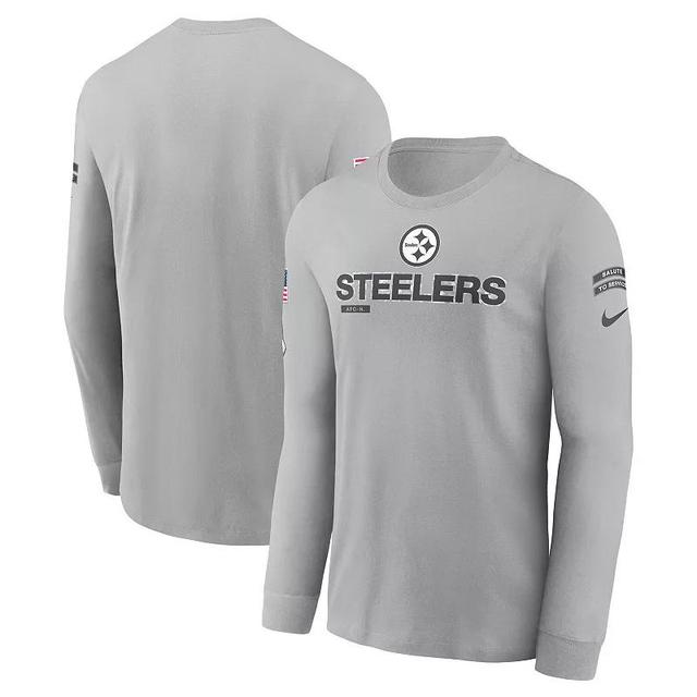 Mens Nike Gray Pittsburgh Steelers 2024 Salute To Service Long Sleeve T-Shirt Product Image