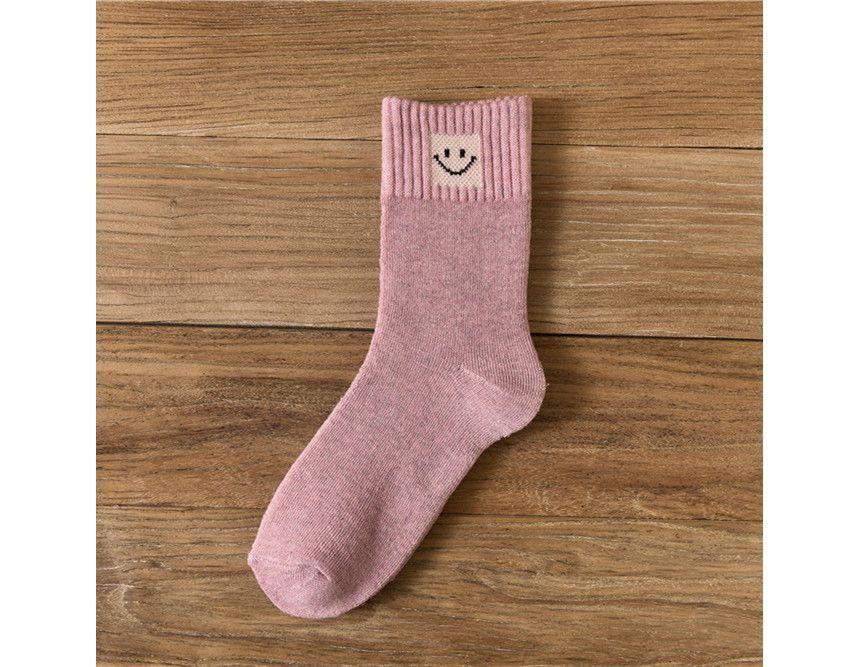 Smiley Face Applique Crew Socks / Set Product Image